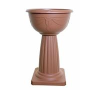 HOMION Pedestal Flower Plant Planter Pot 40cm Jardinière Round Planter Terracotta Pot Venetian Plastic Garden Bowl Free Standing