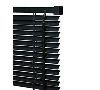 HOMION PVC Venetian Blind Blinds Easy Fit Curtains Trimmable Fittings Windows Treatment Shutters Twist Open Close (Black, 60x150)