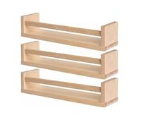 HOMION Spice Jar Rack Natural Wood Wall mounted spice jar racks multi use book shelf kids shelf kitchen bathroom (3)