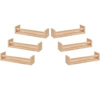 HOMION Spice Jar Rack Natural Wood Wall mounted spice jar racks multi use book shelf kids shelf kitchen bathroom (6)