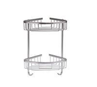 HOMION STAINLESS STELL CORNER SHOWER CADDY BATHROOM STORAGE SHELF BASKET RACK RUST RESISTANT (2 TIER)