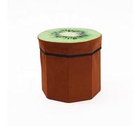 HOMION Storage Box Collapsible kids house Creative Stool Folding Fruit fabric Storage Stool Children Storage Box (Kiwi Style)