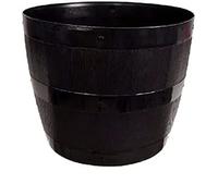 HOMION Wood Grain Effect Outdoor Garden Planter Plant Pot Flower Container Garden Plants 2 Sizes 34/50cm (34 CM)