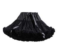 Homipooty Women's Elastic skirts Waist Tulle Petticoat Tutu Party Multi-Layer Puffy Cosplay Skirt Underskirt, Length 40cm, Waist 56-100cm Black