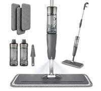 Homira Spray Mop, for Floors Cleaning with 2 x 700ml Refillable Bottles, 360° Floor Mop, 3 Microfibre Washable Pads & Brush for Laminate, Vinyl, Tile, Kitchen Bathroom
