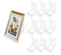 Homirty 12 Pcs Crylic Display Stand, Small Plate Display,Acrylic Plate Stands,Two Part Adjustable Clear Acrylic Plastic Display Stand Easel For Photos,Plates, Cards