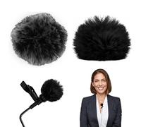 Homirty 2 Pack Microphone Windscreen Muff, Furry Windscreen for Lavalier Lapel Microphone, Furry Lav Windscreen, Furry Wind Muffs for Microphones, Cover for Lapel Microphone, Lavalier Wind Muff, 1cm