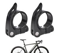 Homirty 2 Pieces Bicycle Seat Post Clamp, Aluminium Alloy Seatpost Collar, Quick Release Saddle Clip for Stability, Bike Saddle Post Clamps, 31.8mm Seat Tube Collars for Cycling Enthusiasts, Black