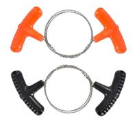 Homirty 2 Pieces Stainless Steel Wire Saw, Hand Pocket Serrated Cutting Saw Cable, Metal Wire Saw, Survival Wire Saw for Outdoor, Wire Saw for Wood with Handle, 70 cm Rope Saw for Bushcraft Camping
