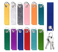 Homirty 24 Pieces Felt Keychain, Blank Felt Key Chains, 12 Colors Key Ring, DIY Crafts Keychains, Colorful Felt Keychain with Stainless Steel Ring, Felt Key Fobs Keychain for Crafts DIY Bags Car Key
