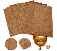 Homirty 6 Pcs 12 x 12 Inch Coconut Fiber Nesting Box Liners, Thickened Chicken Nesting Pads, Chicken Laying Mats,Chicken Coop Bedding Mats Bulk, Poultry Supplies for Hen Laying Eggs (Brown)
