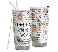 HOMISBES Christian Gifts for Women - Stainless Steel I Am a Child of God Tumbler Cup 20oz - Christian Faith Jesus God Bible Verse Religious Gifts