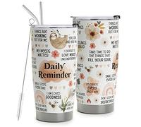 HOMISBES Positive Daily Affirmations For Women - Positive Thoughts Travel Mug - Inspirational Gifts - Mental Health Gift - Stainless Steel Tumbler 20oz