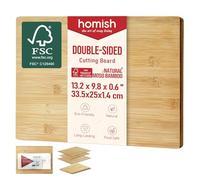 Homish Bamboo Cutting Board for Kitchen - Wood Chopping & Charcuterie Board | Made with Moso Bamboo - Double Sided Butcher Block (13.2" x 9.8" / 33.5 x 25 cm)