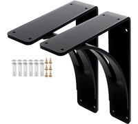 HomiShare 2Pcs Heavy Duty Shelf Brackets 9 x 12 x 4", Steel Brackets 450lbs Load Capacity, Triangle Support Mantel Brackets , DIY Metal Shelf Brackets Matte Black