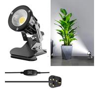 HomiShine LED Clip on Spot Light with On/Off Switch, IP65 Waterproof Plug in Spot Lights Plant Uplighters for Indoor Outdoor, 7W Clamp Lamp Garden Spotlight Mains Powered, 2M Cord, Cool White