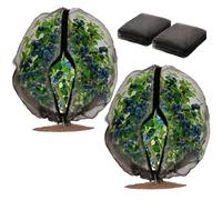 Homiton 2 Pack Fruit Tree Netting Bags with Zipper and Drawstring, 4 x 5ft Ultra Fine Mesh Garden Netting Plant Cover, Bird Netting for Blueberry Bushes, Fruit Trees, Flowers (Black, 4 x 5 ft)