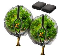 Homiton 2 Pack Fruit Tree Netting Bags with Zipper and Drawstring, 8 x 8ft Ultra Fine Mesh Garden Netting Plant Cover, Bird Netting for Blueberry Bushes, Fruit Trees, Flowers (Black, 8 x 8 ft)