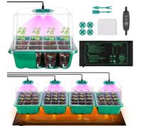 Homiton 4-Pack Seed Starter Tray, 48 Cells, Adjustable Humidity Dome, Indoor, Medium Size, Seed Starter Kit