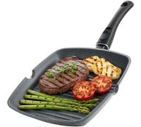 Homiu 29cm Non Stick Griddle Pan | Detachable Handle | Induction, Gas & Electric Hob Compatible Skillet Grill Plate | Oven Safe Frying Pan for Steak, Pancake, Vegetables & Everyday Cooking