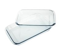 Homiu 2Pcs Glass Casserole Lasagne Dishes, Borosilicate Meal Prep Glass Baking Set, Impact Resistant, Freezer, Oven Cookware