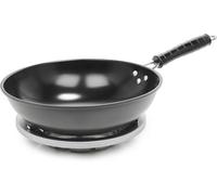 Homiu 30Cm Non-Stick Wok, Deep Stir Fry Carbon Steel Pan, Induction Safe, Heat-Resistant Ribbed Handle