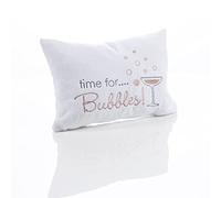 Homiu Bath Pillow Microfibre 240 GSM with Embroidered Design and 2 Non- Slip Suction Pads Bathtub Cushion (Time for Bubbles!)