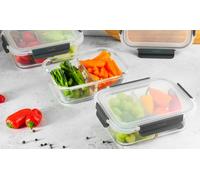 Homiu Borosilicate Glass Food Container Sets:Three-Pack Set