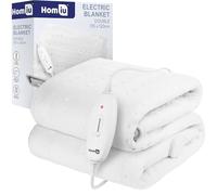 Homiu Electric Blanket Double | Luxury Soft Fleece Heated Underblanket | 3 Heat Setting Fast Heating | Energy Efficient Bed Warmer Overheat Protection | Auto Shut-Off Machine Washable | 135×120 cm
