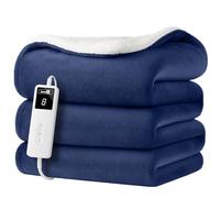 Homiu Electric Heated Throw Blanket - Ultra-Soft Fleece & Sherpa Design | 9 Heat Settings & Timer | Auto Shut-Off & Overheat Protection | Fast Heat-Up | Energy Efficient & Machine Washable