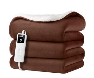 Homiu Electric Heated Throw - Luxury Soft Fleece & Sherpa Blanket for Sofa Bed | 9 Heat Settings & Timer | Fast Heat-Up | Auto Shut-Off & Overheat Protection | Energy Efficient & Machine Washable