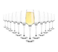 Homiu Florence Champagne Flutes Set | Set of 12 | 230 ML | Florence Collection | Decorative Drinking Glassware Wine Prosecco Glasses | Dishwasher Safe