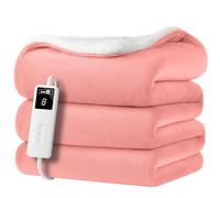 Homiu Luxury Electric Heated Throw - Soft Sherpa & Fleece Overblanket for Sofa and Bed | 9 Heat Settings & Timer | Fast Heat-Up | Auto Shut-Off & Overheat Protection | Machine Washable