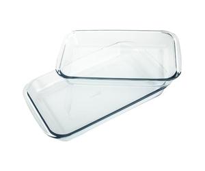 Homiu Set of 2 Rectangular Lasagne & Gratin Dishes - 3L and 2.2L -Borosilicate Meal Prep Glass Baking Roasting Set - Extreme Resistance - Dishwasher Freezer Cookware Microwave Safe