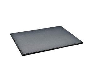 Homiu Slate Placemats Black Tableware 4 Pack Size 30 x 20cm Serving Plate Serving Platter Rectangular Table Mat Stone (Placemats)