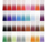 Homkeen 120Pcs Handmade Silky Tassels, Tassel Bookmarks, Tassel Pendant Rope, Tassel With Loop and About 39 Colors