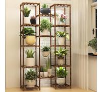 HOMKIRT Plant Stand with Grow Light for Indoor Plants, 13 Tier Large Outdoor Plant Shelf, 63" Tall Plant Rack Holder Flower Stand for Patio, Porch, Living Room Garden Plant Display Boho Decor