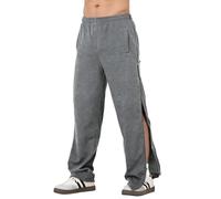 HomKuch Men's Basketball Trousers Loose Casual Training Sportswear Side Opening Post-Operation Jogging Pants Dark Grey