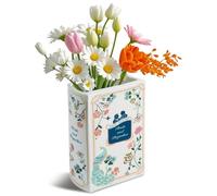 HOMKULA Pride and Prejudice Book Vase for Flowers, Ceramic Book Shaped Vase for Bookcase or Bookshelf Display - Ideal for Book Lovers (Large)
