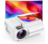 Homlab DVD Projector Portable with Build-In DVD Player - Mini Movie Projector with Built-In Speaker, Compatible with PC/ TV/ HDMI/ USB/ AV, 1080P HD 200" Screen for Outdoor Movies And Home Theater