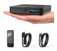 Homlab Mini DVD Player for TV, Multi Region Free, 1080P HD, Remote Included | Small Compact CD DVD Player with HDMI Output, Headphone Jack, USB 2.0, PAL/NTSC Support, for Smart TV, for Projector