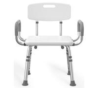 HOMLAND Shower Chair for Inside Shower with Arms and Back, 500 lbs Heavy Duty Shower Seat for Bathtub, Height Adjustable Safety Bath Seat for Elderly, Adults, Handicap and Disabled