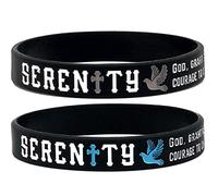 HOMLIFPER Mens Womens Serenity Prayer Silicone Bracelet Bible Verse Wristband Bracelet Rubber Bible Prayer Cuff Bracelets Christian Scripture Jewelry for Adults for Baptism,Birthday, 8 inch, Rubber
