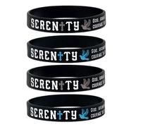 HOMLIFPER Mens Womens Serenity Prayer Silicone Bracelet Bible Verse Wristband Bracelet Rubber Bible Prayer Cuff Bracelets Christian Scripture Jewelry for Adults for Baptism,Birthday, 8 inch, Rubber