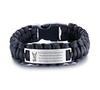HOMLIFPER Saint Michael Archangel Protetion Prayer Survival Paracord Bracelet, Religious Christ God Amulet Bangle, Christian Personalized Jewelry for Boyfriend,Dad,Husband,Son, 9", Nylon, no gemstone