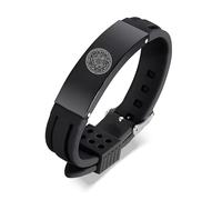HOMLIFPER Seven Archangels Bracelet - Stainless Steel & Silicone Protection Wristband For Men women 7 Archangels Protective Adjustable Bracelet For Her Him, M, Silicone Stainless Steel, no gemstone