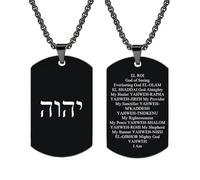 HOMLIFPER Yhvh Yhwh Jehovah Names of God Pendant - Tetragrammaton Symbol Blessed Prayers Necklace - Hebrew Yahweh Amulets Religious Jewelry for Men Women, 60CM/23.6 inch, Stainless Steel, No Gemstone