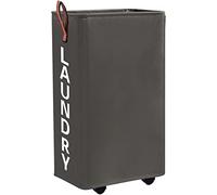 Homlikelan 70L Large Slim Laundry Hamper on Wheels,10" Wide Tall Collapsible Narrow Rolling Laundry Basket,Large Clothes Hamper Gray