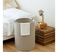 Homlikelan 72L Woven Laundry Basket,Tall Wicker Laundry Basket for Blankets,Clothes,Pillows,Toys,Shoes Large Cotton Laundry Hamper for Bedroom Living Room Bathroom