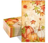 Homlouue 50 PCS Thanksgiving Napkins Disposable, 3-Ply Fall Paper Napkins, Pumpkin Napkins, Autumn Thanksgiving Paper Napkins Guest Towels, Fall Hand Paper Towels for Bathroom Dinner Fall Party Decor